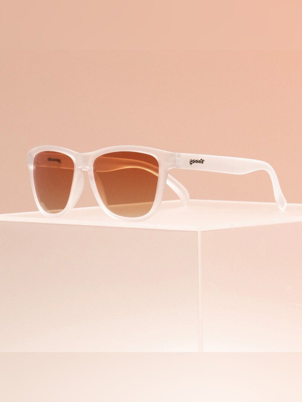 goodr - OG Root Beer Sommelier Sunglasses Box - White with Teal fabric case